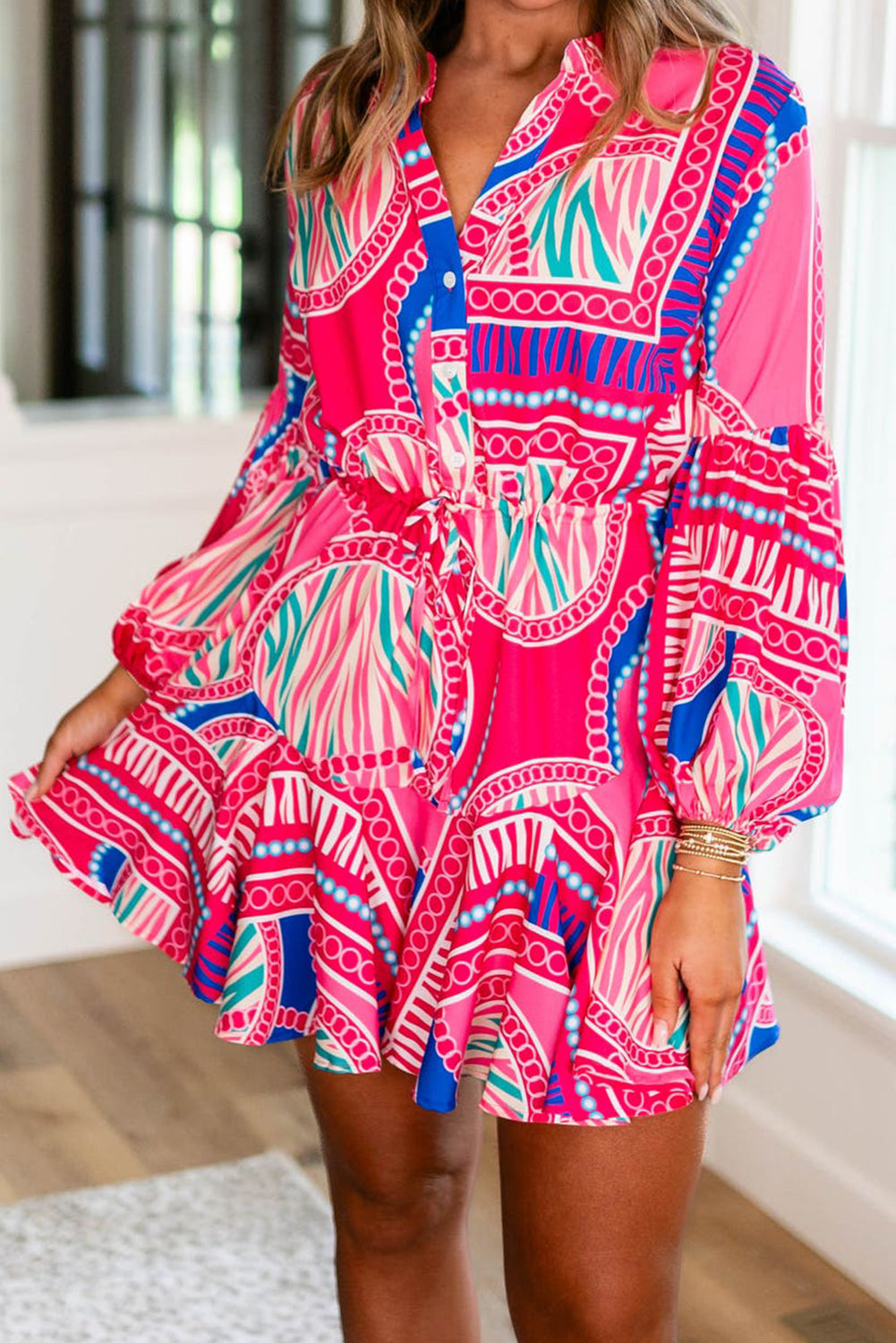 Pink Geometric Dress