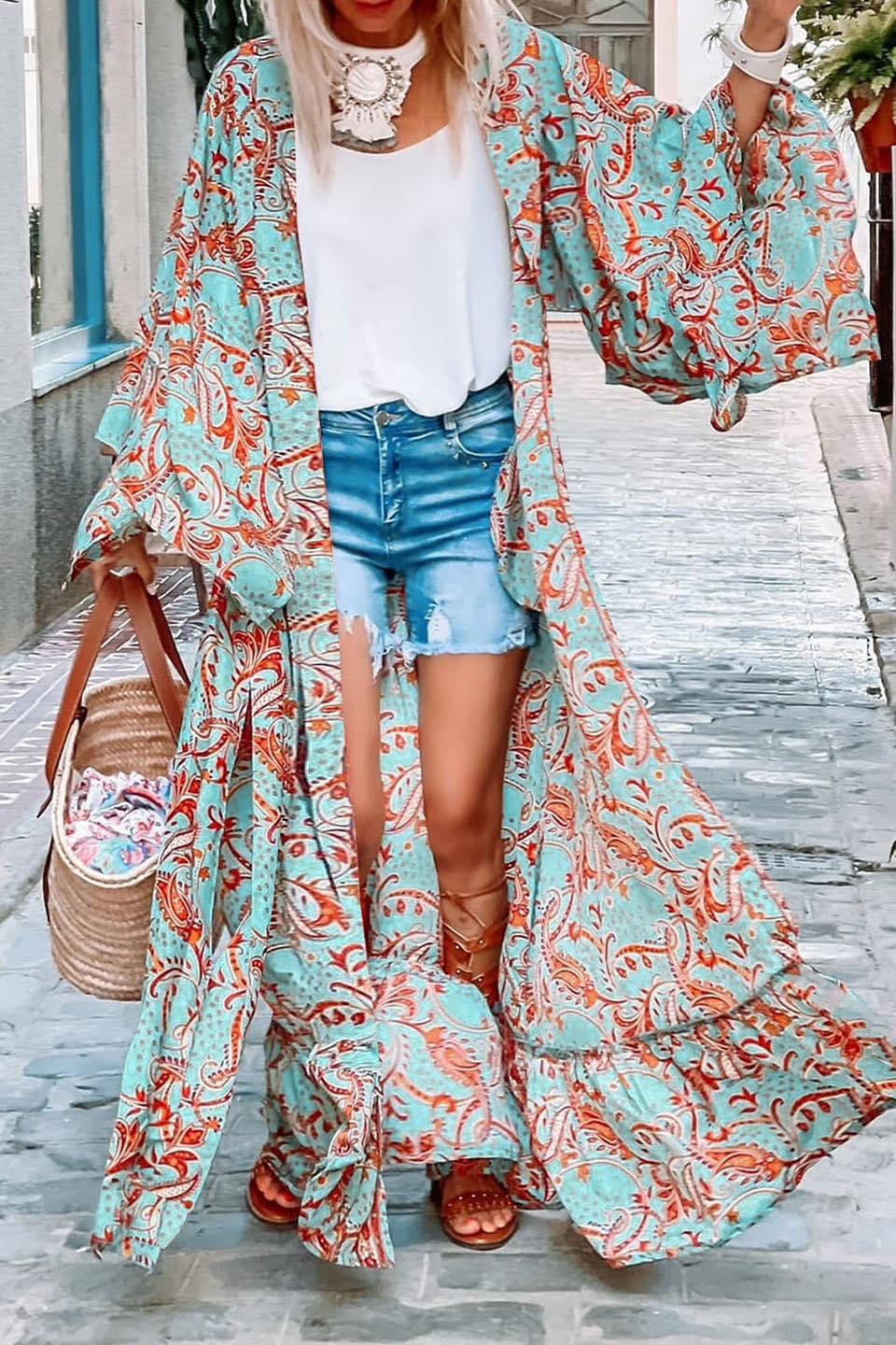 Blue Boho Kimono