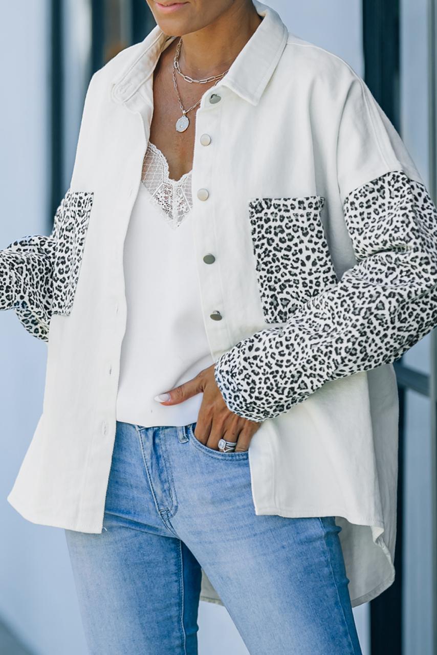 Animal Print Details Jacket