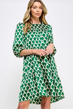 Green Satined Dress