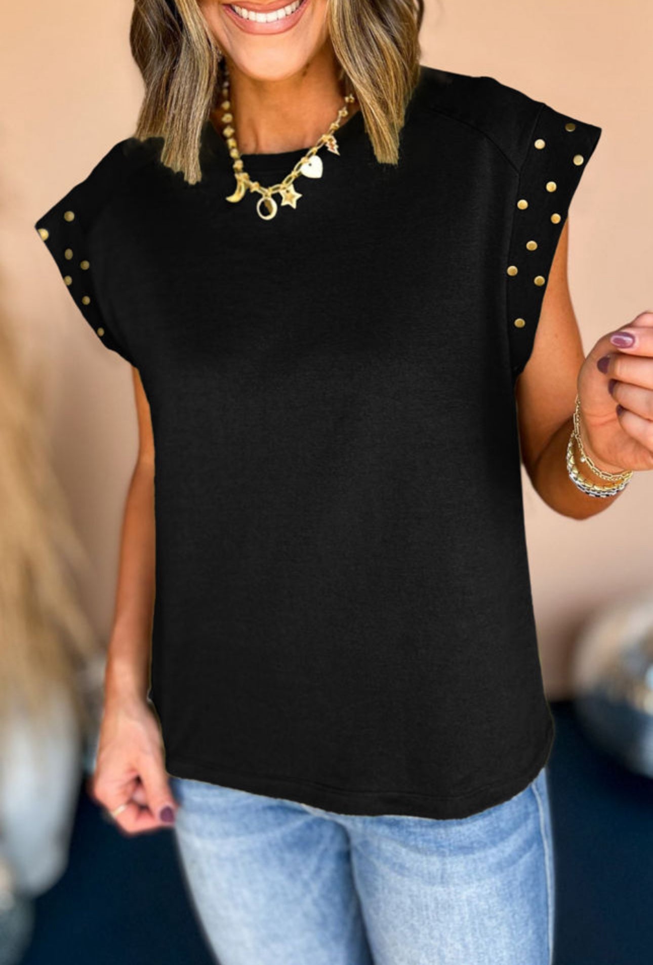 Black Studded Top