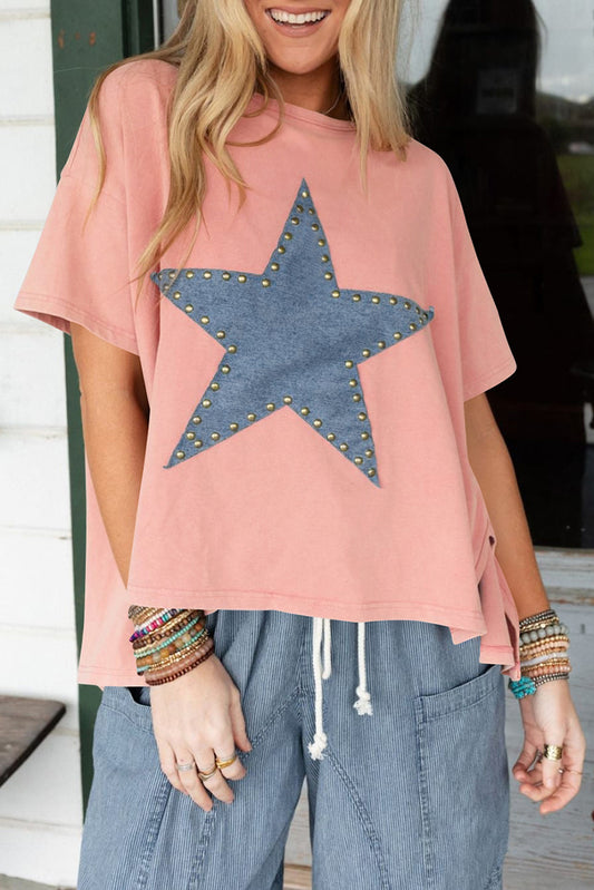 Apricot Star Patched Top