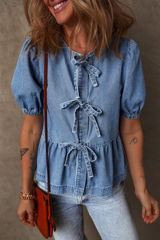 Pemplum Denim Top