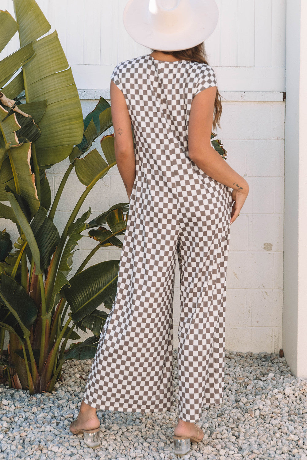 Kahki Checkered Jumpsuit