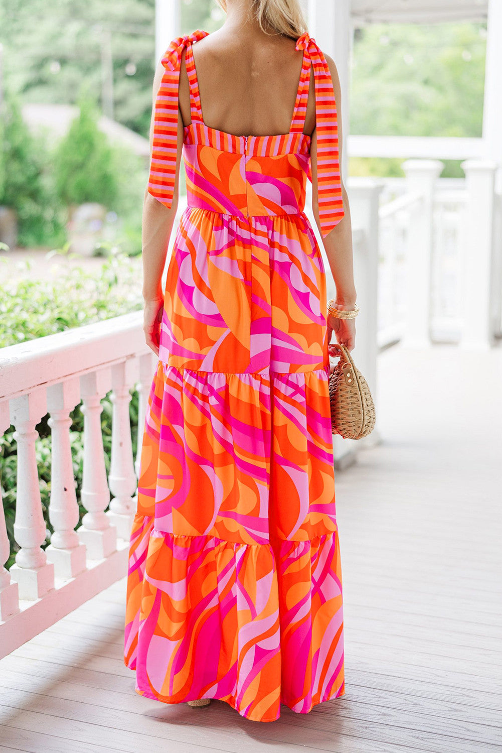 Red Abstract Maxi Dress